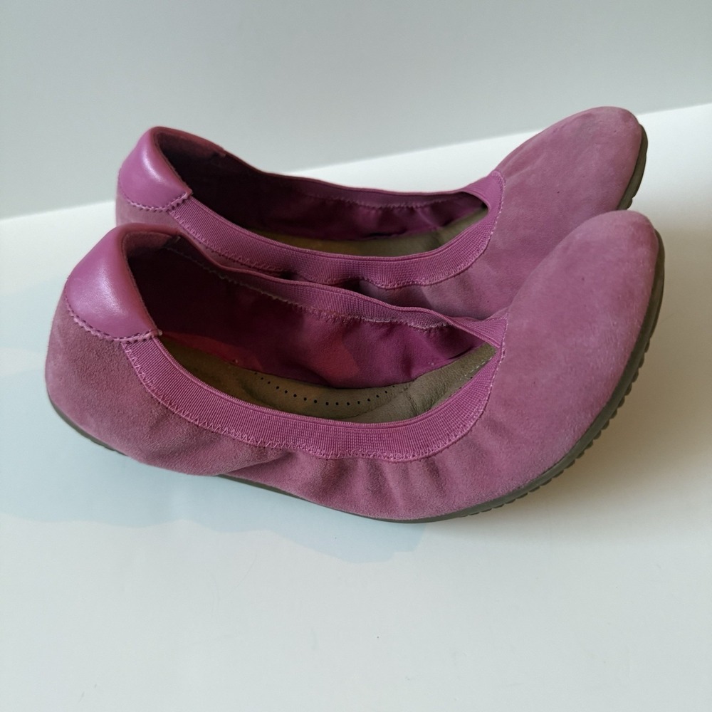 Lands‎ End Women's Pink Suede Dory Ballet Flats with Comfort Insole Size 8